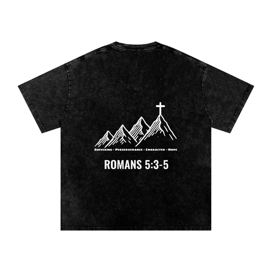 Logo- Acid Wash Oversize T-Shirt - 250 GSM