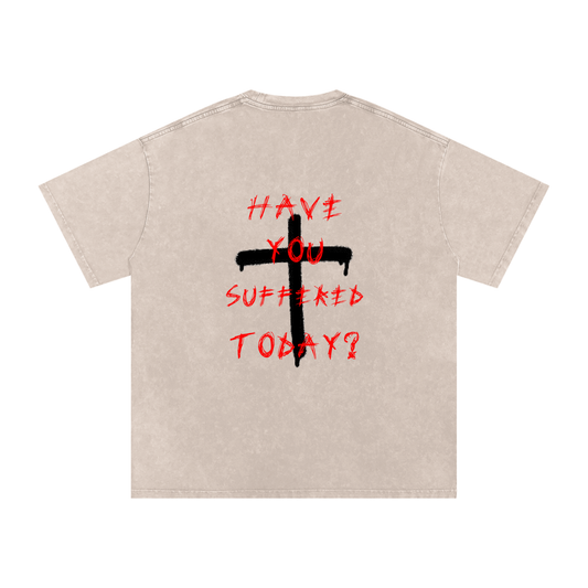 Suffering- Acid Wash Oversize T-Shirt - 250 GSM