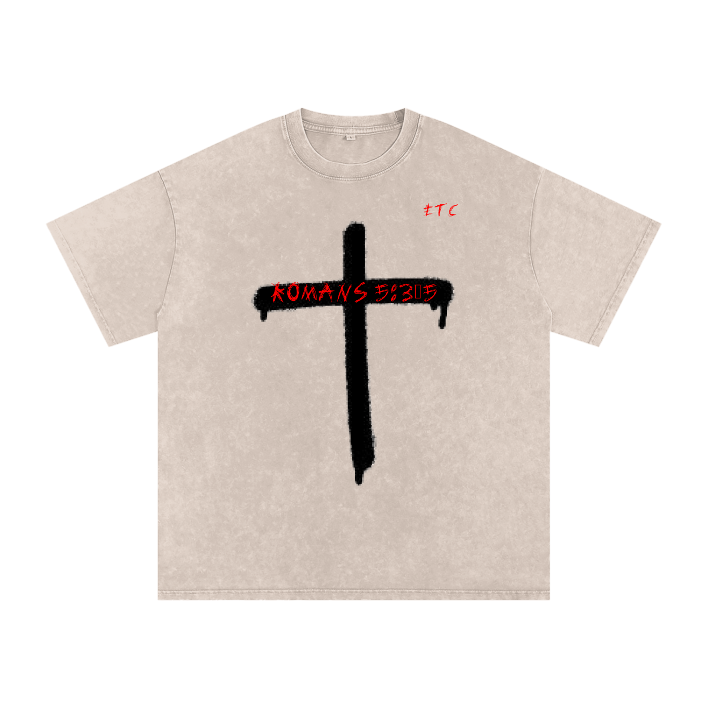 Suffering- Acid Wash Oversize T-Shirt - 250 GSM