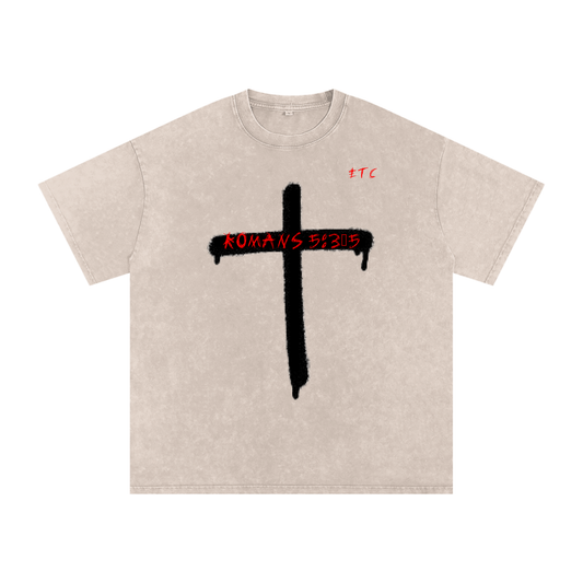 Suffering- Acid Wash Oversize T-Shirt - 250 GSM